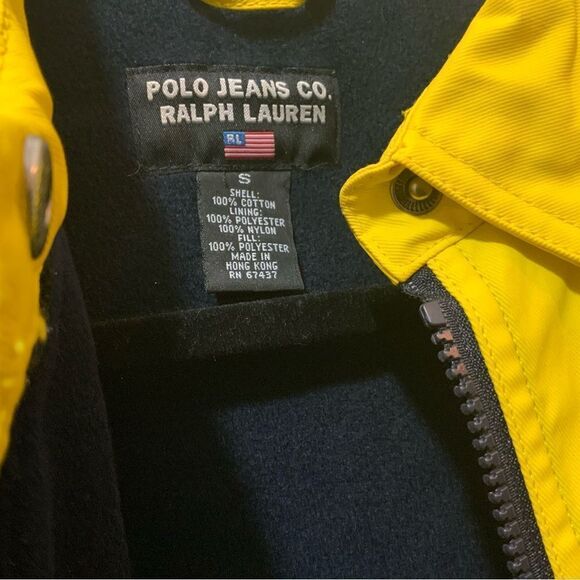 Lauren Ralph Lauren Yellow Cotton Zip Clasp Long Sleeve Denim Jacket Size Small - Picture 9 of 9